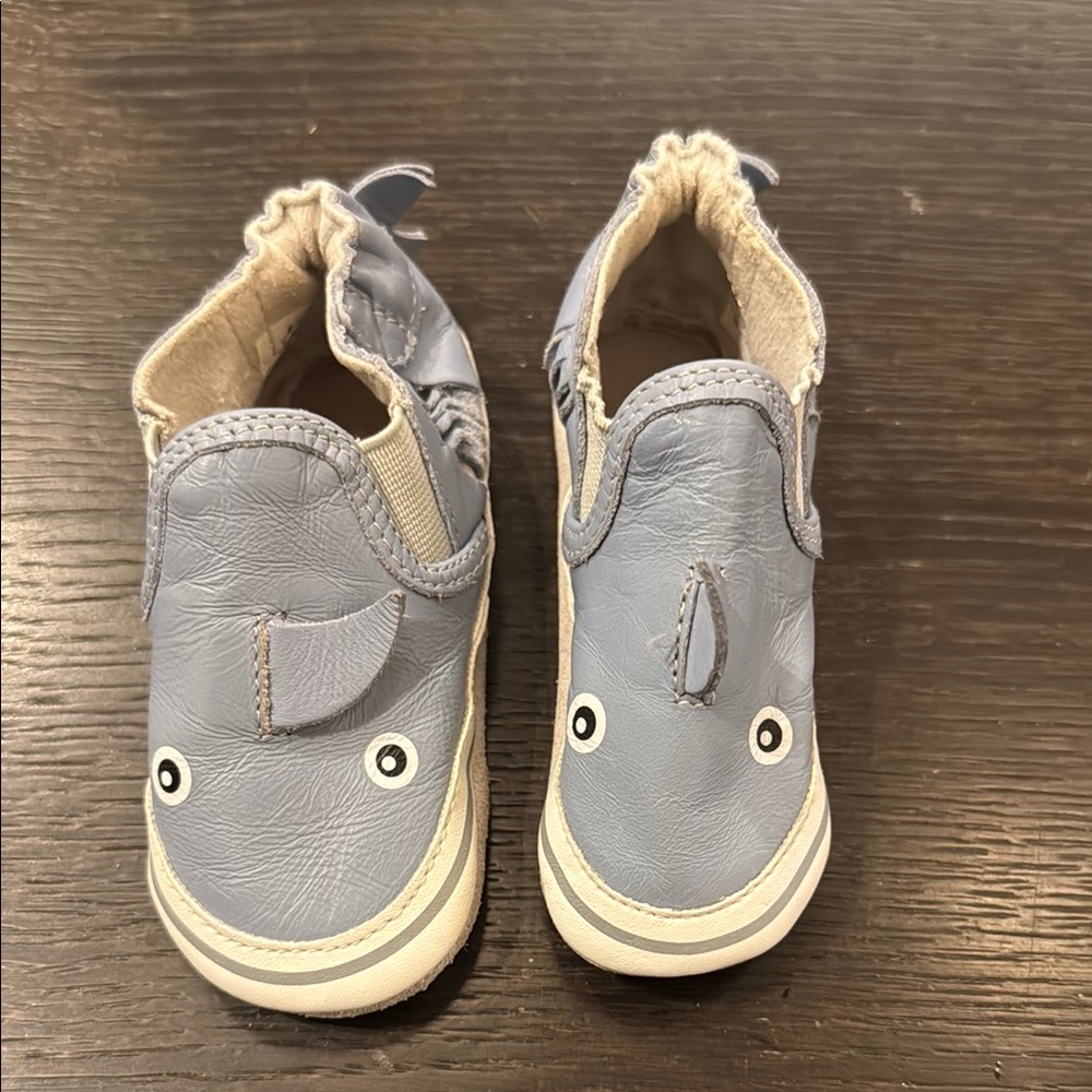 Robeez Blue Baby Walker Shoes with Elastic Slip-On Design